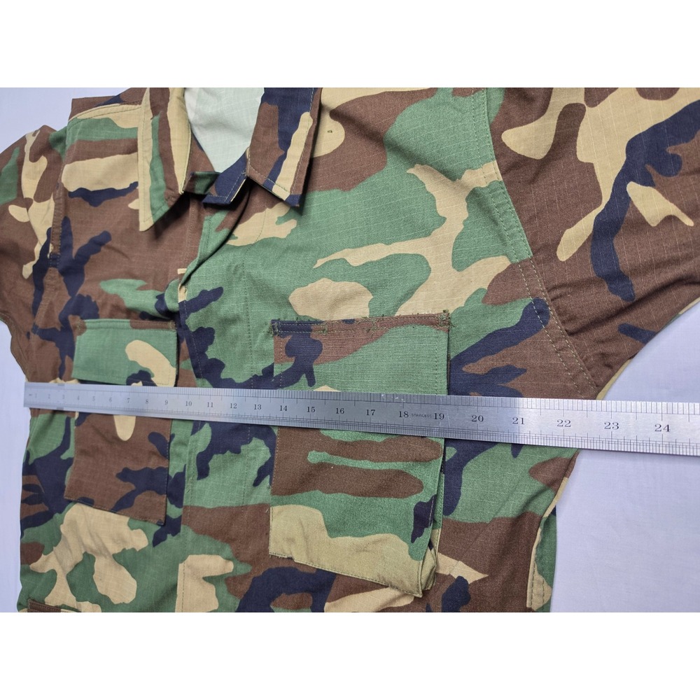 Men's Combat Jacket Medium Multicolor Camouflage Ripstop Button Front Military - Picture 5 of 5